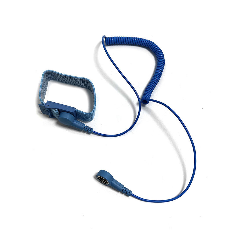 1.8M ESD แอนติสแตตติก PVC Double Headed Buckle Wrist Strap สําหรับใช้งานในโรงงานพื้นที่แอนติสแตตติก