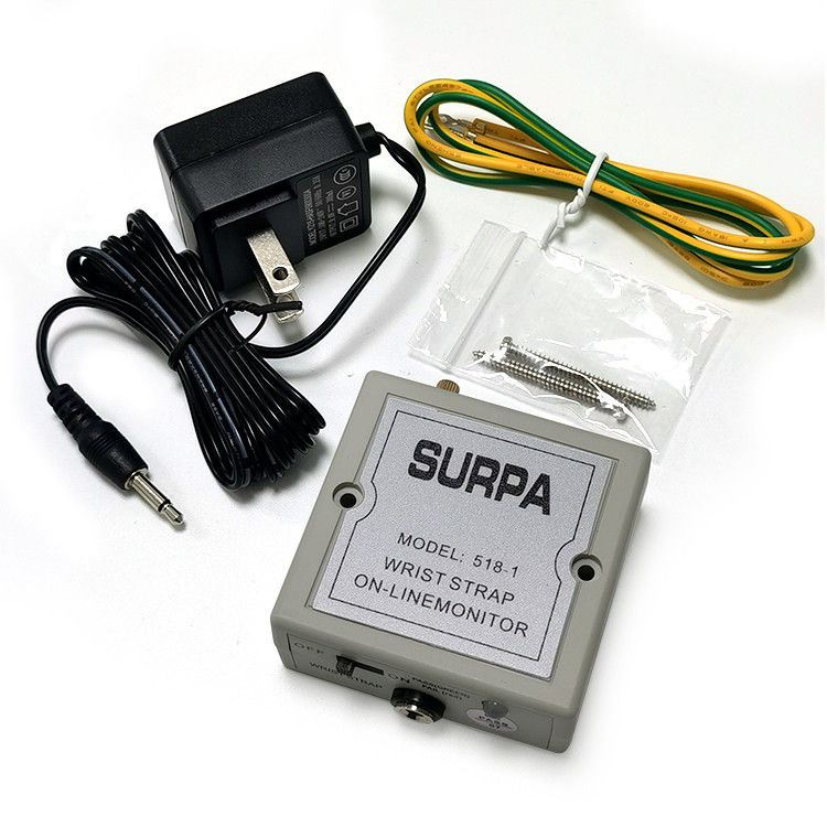 เครื่องตรวจจับเข็มขัดข้อมือแบบ Antistatic 518-1 เครื่องตรวจสอบเข็มขัดข้อมือแบบ Electrostatic Ring Alarm Esd