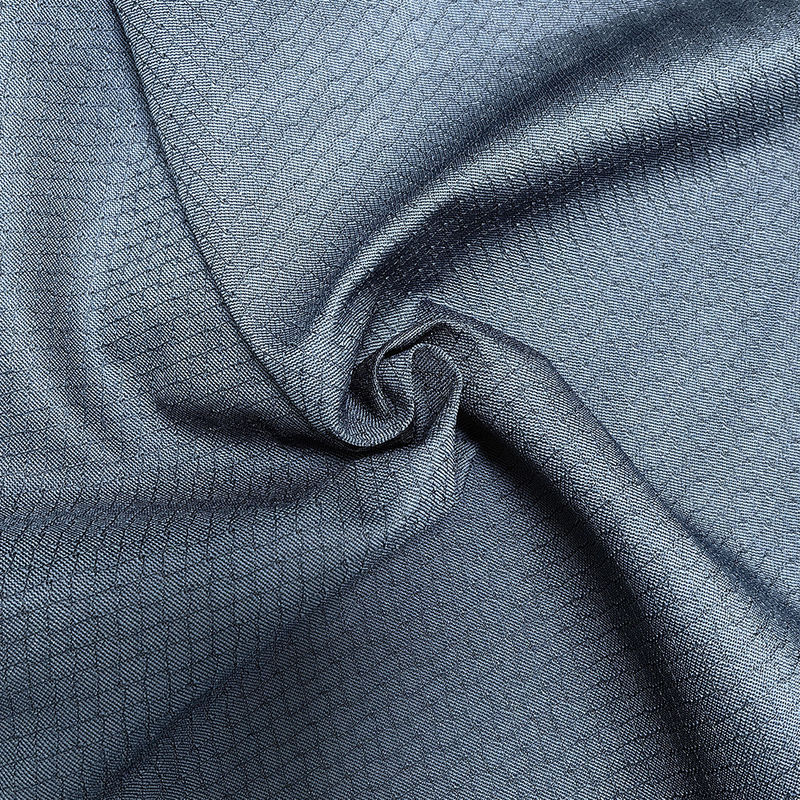 เนื้อผงแอนติสแตตติก 6 มม ไดมอนด์ นาวีสีน้ําเงิน สวมสําหรับเสื้อ ESD และเสื้อโปโล