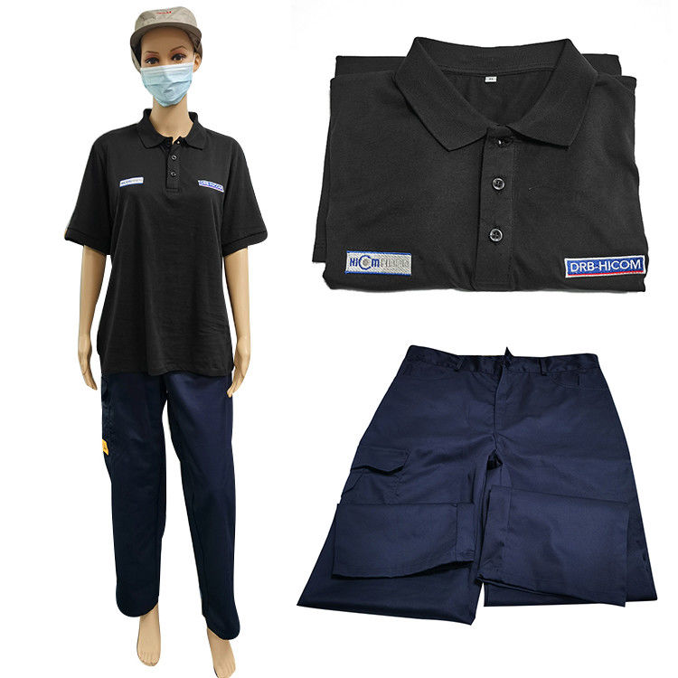 Unisex ESD Anti Static Suit สำหรับ Class 1000 Cleanroom