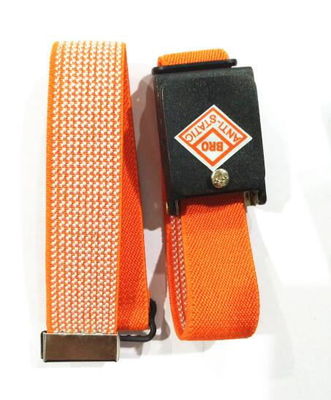 สายรัดยางยืดถักสีน้ำเงินส้มสีแดงสายรัดข้อมือป้องกันไฟฟ้าสถิตย์ ESD ไร้สาย